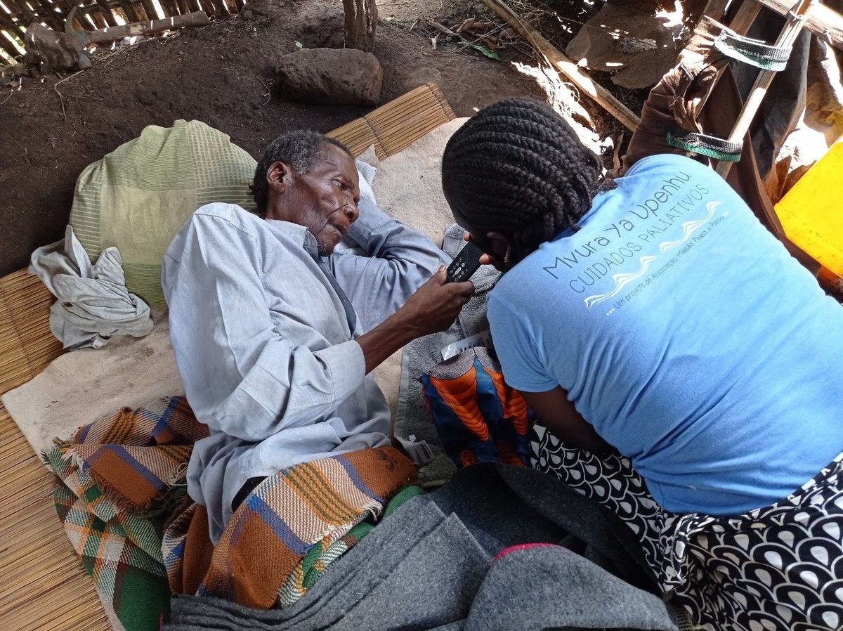 An audio Bible offers songs and stories in a local language as part of spiritual support.
